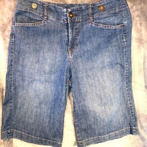 𝅺NWOT Womens Size 10 Bandolinoblu Denim Wide Leg Capris Pants
